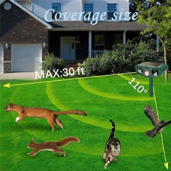 Ultrasonic Solar Power Animal Repellent Dog Car Deer Garden Tool - Picture 4 of 8